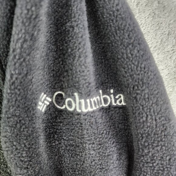 Mens Gray & Black Columbia Fleece Sweatshirt 1/4 Zip Long Sleeve Mock Neck M - Picture 6 of 12